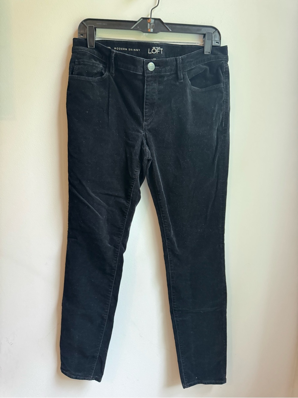 LOFT Velvet Courd Modern Skinny Jeans - Black Corduroy Y2K
